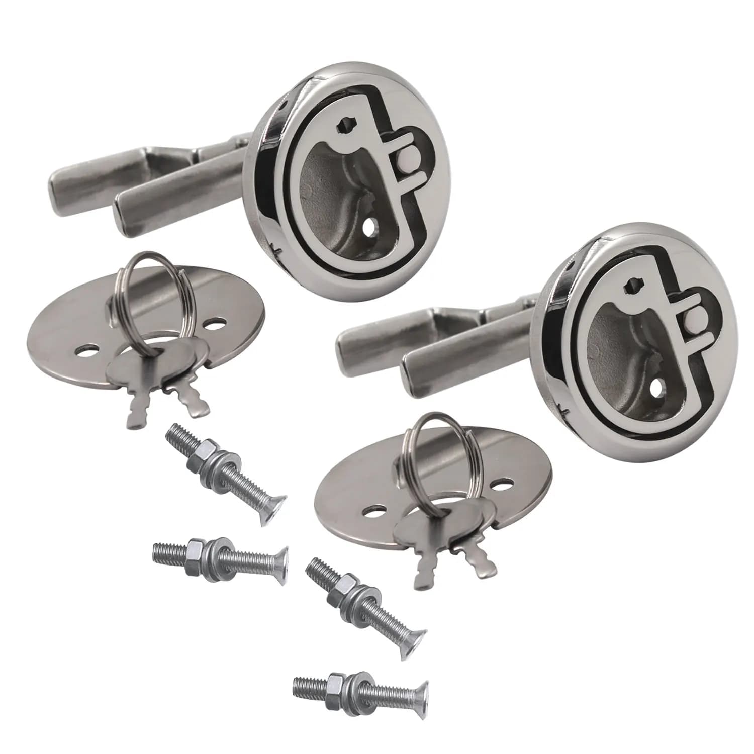 2 PCS Boat Deck Cam Latch Hatch Lock Marine Stainless Steel 316 Floor Buckle Flush Pull Turning Lift Handle