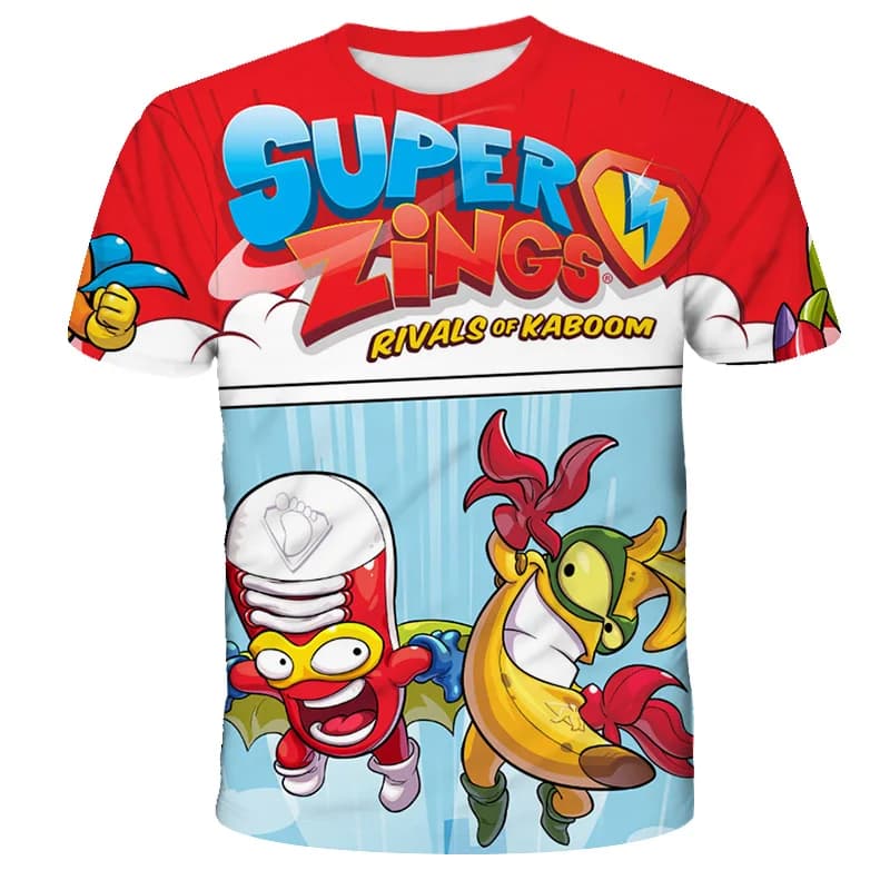 Superzings Funny Cartoon Fashion T Shirt Kids Kawaii Super Zings T-shirt Kids Cute Anime Tshirt Children Top Tees Boys Girls