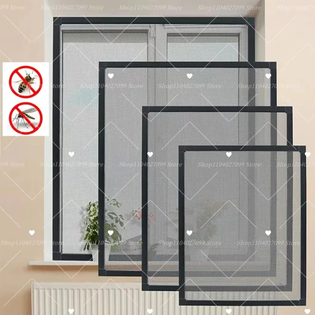 Customizable Size Mosquito Screen Anti-Insect Reusable Mosquito Nets Self-adhesive Black Anti-mosquito Window Screen for windows