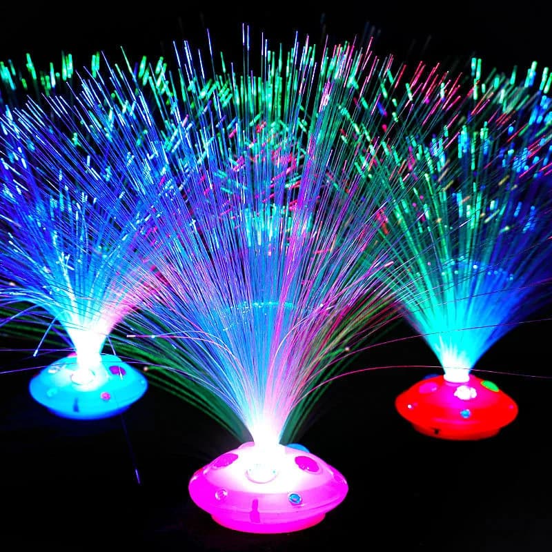 Colored LED Fiber Optic Light Night Lamp Holiday Christmas Wedding Decoration Stars Flower Shine Dark Kids Toys Nighting Lamps