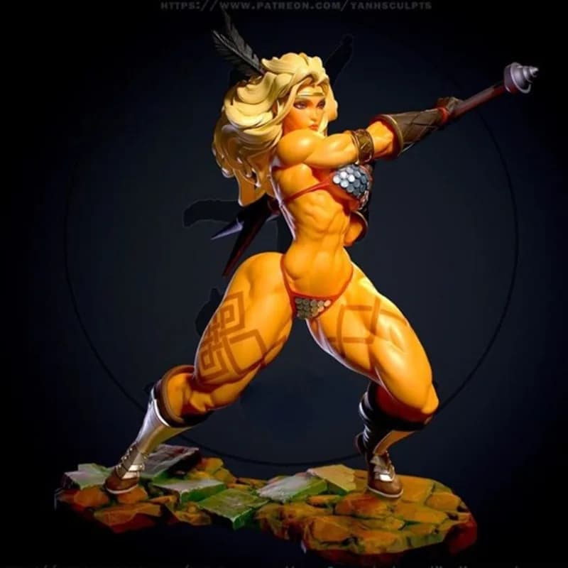1/24 Scale Resin Figure Model Kit Fantasy Miniature Hobby Miniature Amazon Princess Female Warrior Unassembled and Unpainted