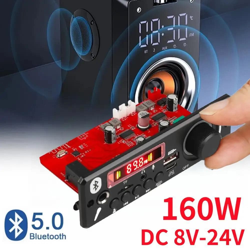 160W Amplifier Bluetooth MP3 WMA  APE Decoder Board 12V 80W Handsfree Car Audio Microphone USB TF FM Radio DIY Mp3 Music Player