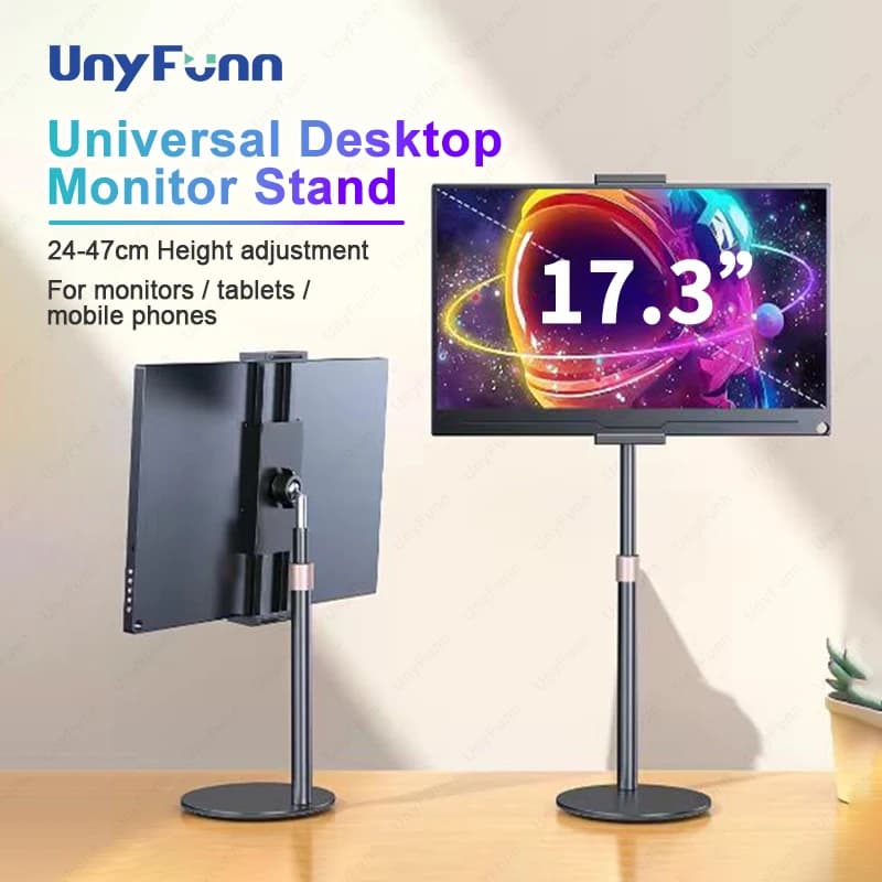 Cdisplay Portable Monitor Stand Adjustable Height Desktop Monitor Bracket for 4.7-17.3 inch Phone Tablet Monitor Support Holder