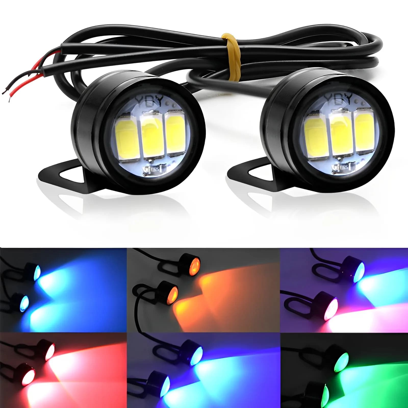 2Pcs Motorcycle Led Light Super Bright Spotlight Driving Safety Lamp Motorcycle Reverse Brake Light Fog Lamp Moto Accessories