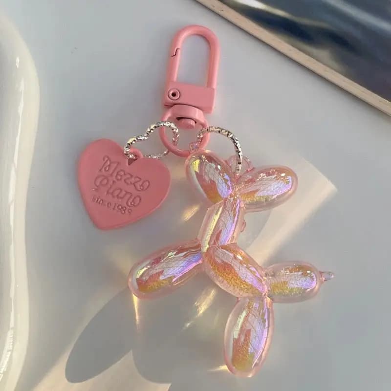 IFYOUOO Candy Color Balloon Dog Keychain Kawaii Bag Pendant Toys for Girls Creative Phone Chain Key Buckle Accessories