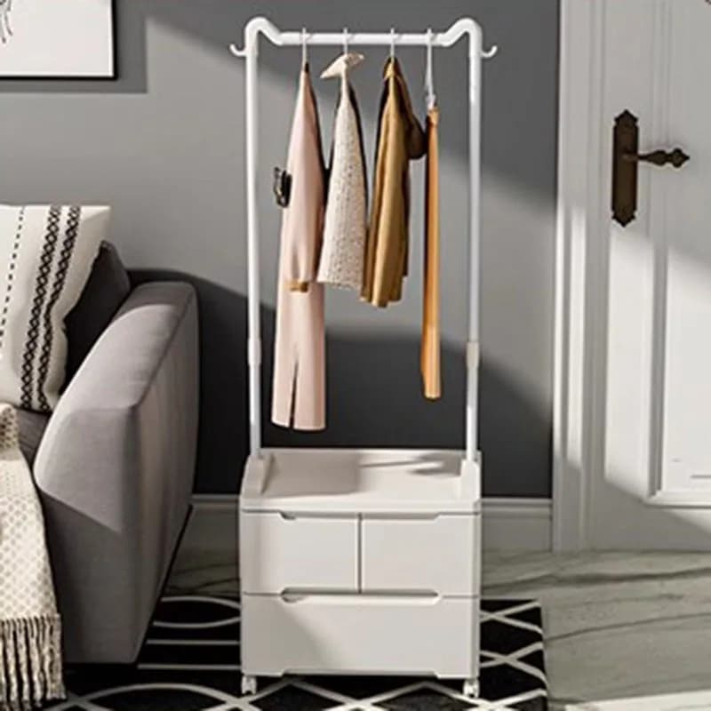 Furniture Living Room Steel Shelf Hanger Clothes Floor Standing Commodes Closet Rack Hangers Iron Rack Para Ropa Luxury Coats
