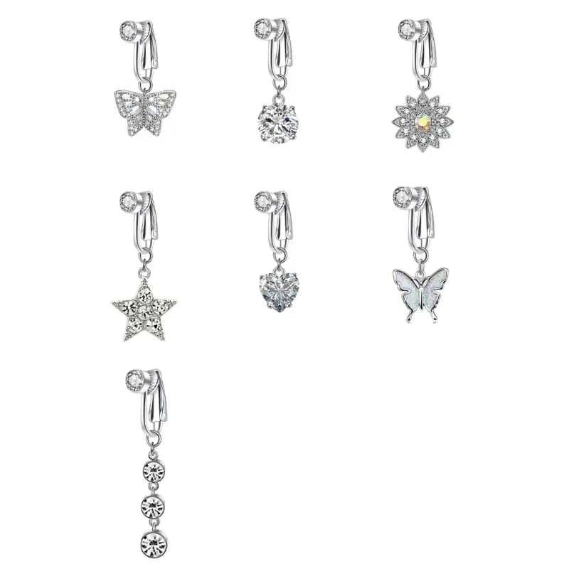 Fashionable No Piercing Navel Clip Stylish Zirconia Belly Button Jewelry Comfort Wear Body Accessory for Women