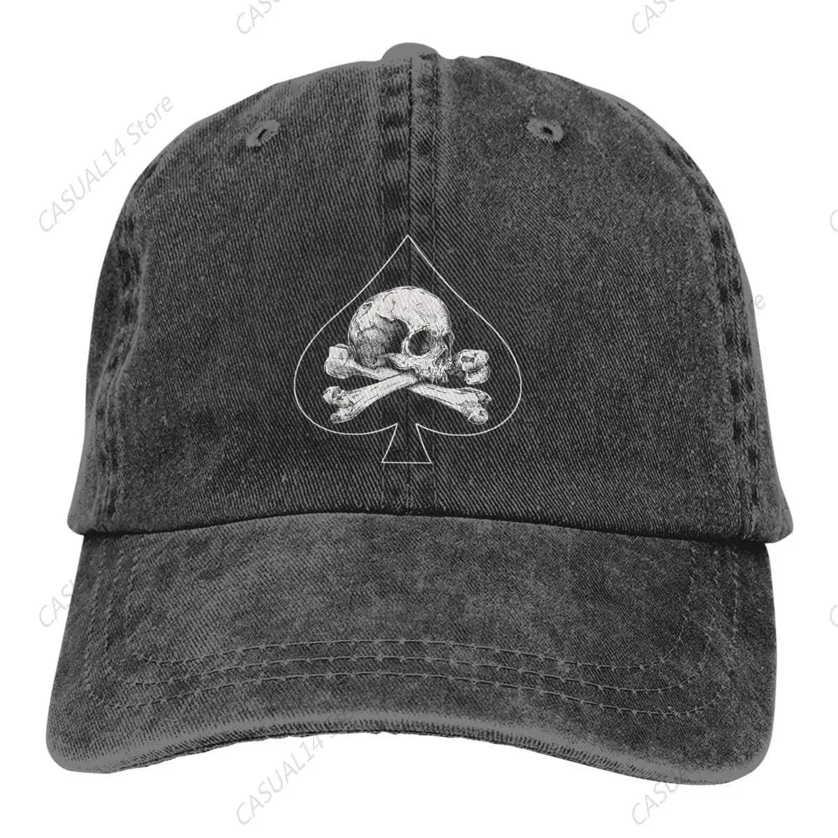 Ace Of Spades Skull Hip Hop Caps Poker Cowboy Hat Peaked Hats Unisex Summer Cap Sun Visor