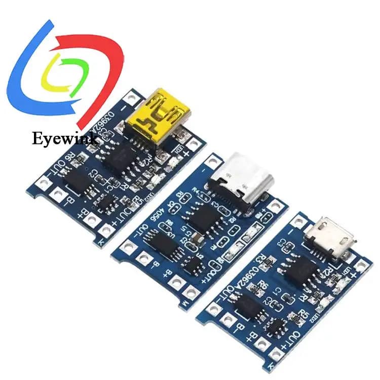 Type-c Micro MINI USB 5V 1A 18650 TP4056 Lithium Battery Charger Module Charging Board With Protection Dual Functions 1A