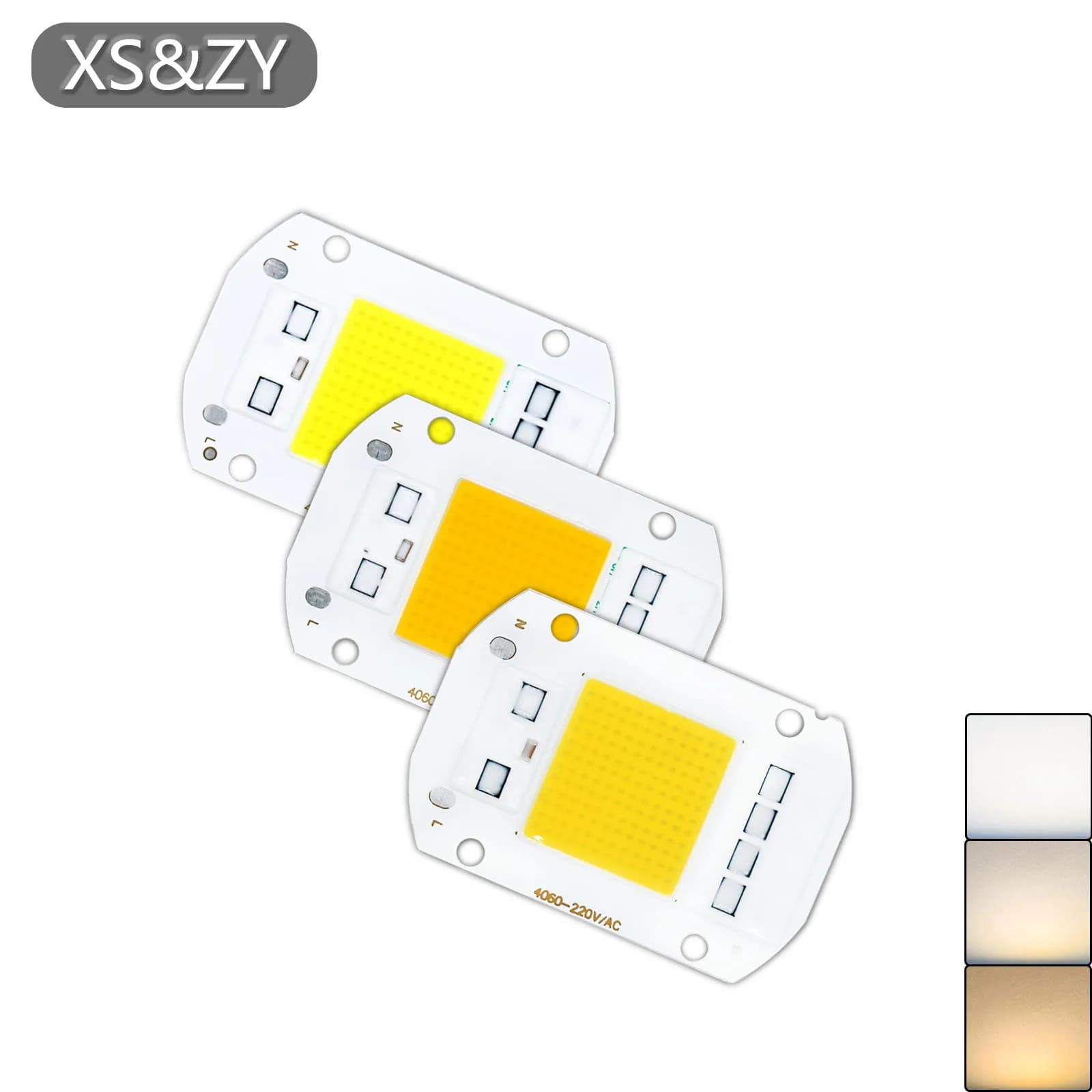 10pcs AC220V LED Bead Integrated COB Chip Light Source Anti Surge No Driving 50W Warm Cold White Neutral Flood Light Source Chip