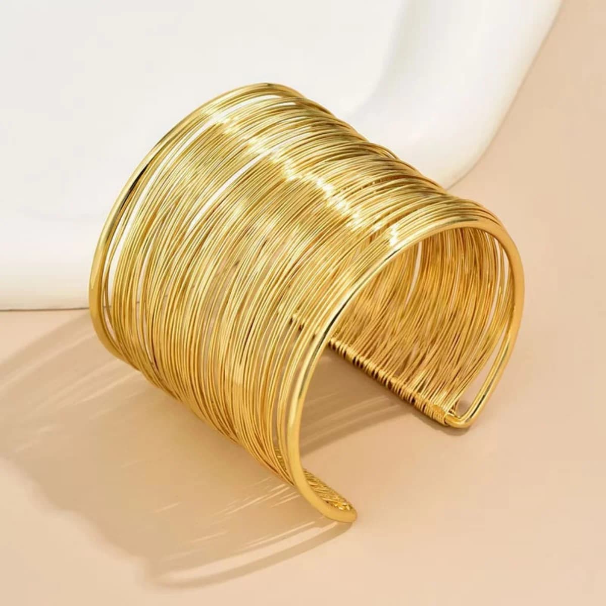 Creative Gold Color Metal Wire Bracelet for Women Men Open Mouthed Intersecting Intertwined Bangle Fashion Jewelry Gifts
