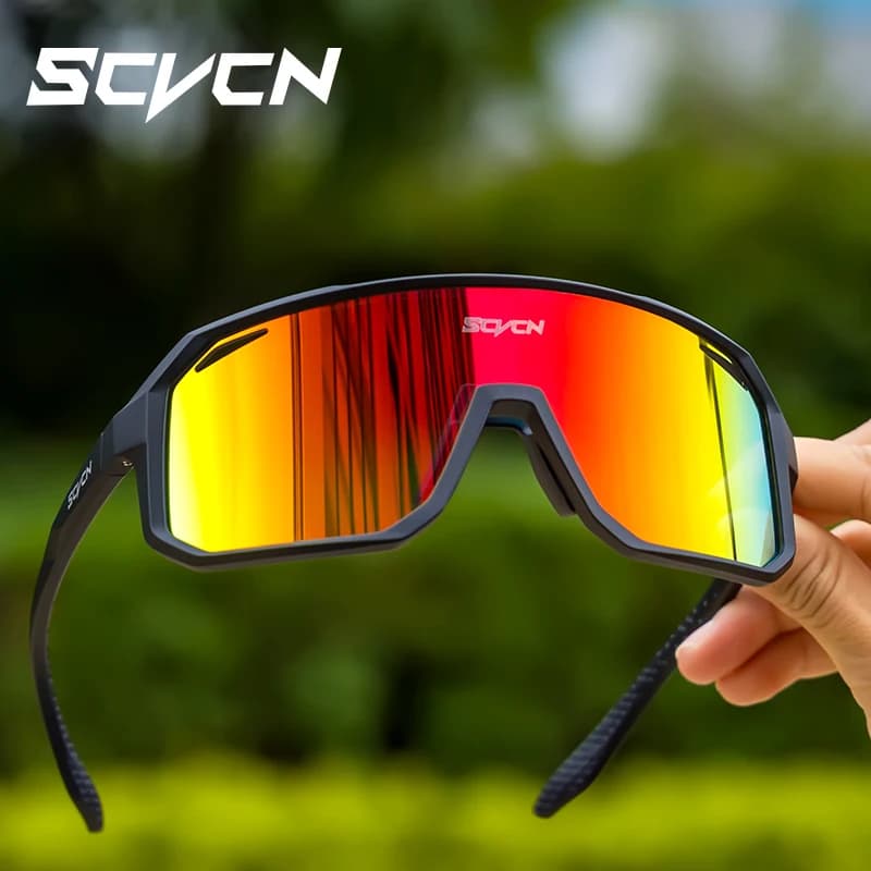 SCVCN New Sports Men UV400 Cycling Glasses Bike Sunglasses Outdoor Eyewear  MTB Bicycle Women Riding Hiking Goggles