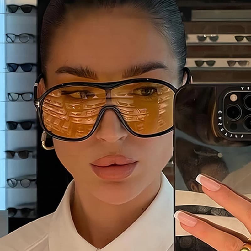 Oversized Y2K Pilot Sunglasses Women For Men Luxury Brand Designer Vintage Sun Glasses Popular Punk Big Frame Rivet Shades UV400