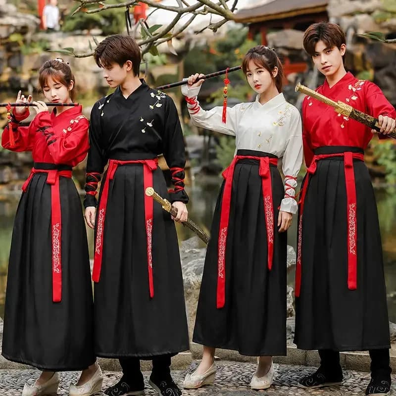 Chinese silk robe ancient knight hanfu men women aldult Kimono Swordsman hanfu Traditional Vintage Ethnic cosplay Dance Costume