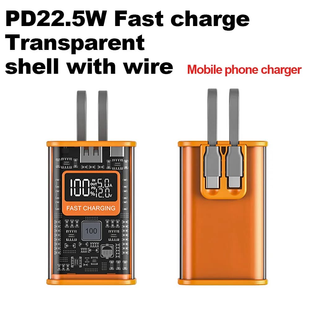 18650/21700 Battery Charger Case DIY Power Bank Box 5V PD22.5W Fast Charging Case 10000mAh Battery Charging Power Bank Box