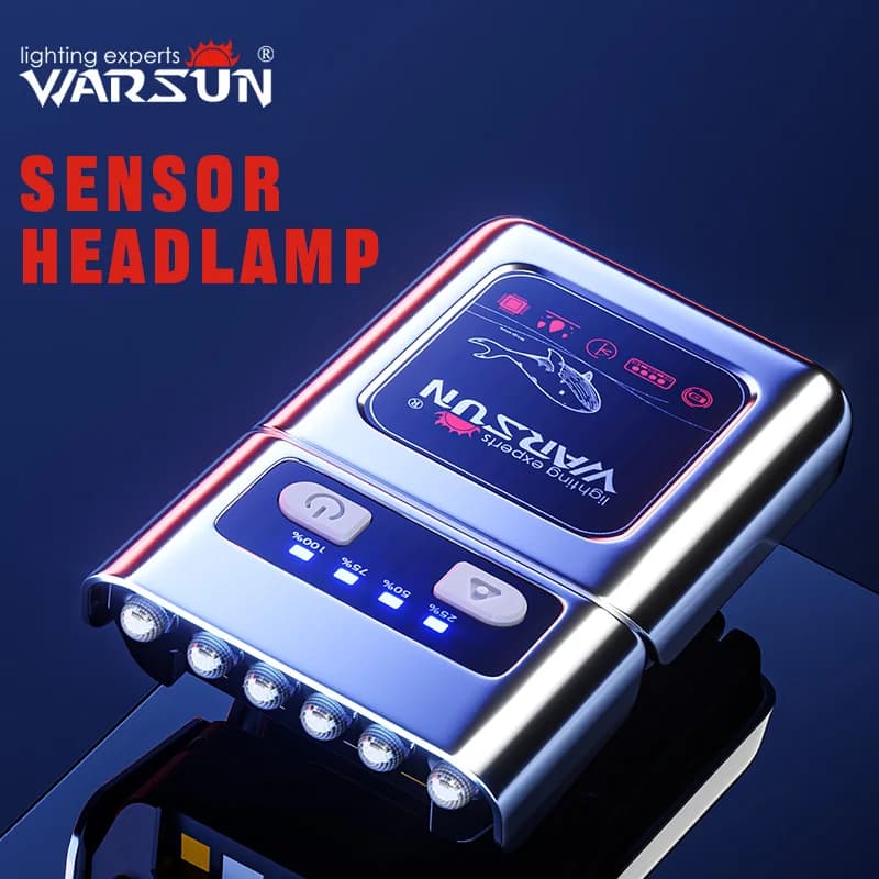Warsun Powerful Long Range LED Headlamp Headlight Type-C Rechargeable Flashlight High Power Outdoor Head Lamp Fishing Light