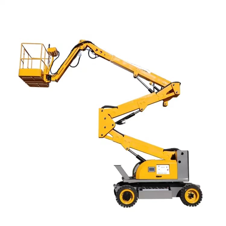 10m-22m Truck Dual Power Mounted Articulated Boom Lift Hydraulic Aerial Work Platform with Telescopic Arm