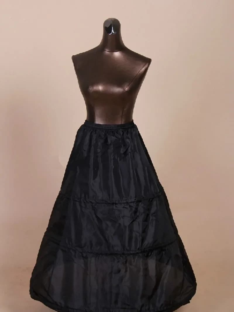 Black Wedding Petticoat Pannier Hot sale 3 Hoop Bone Full Crinoline Petticoat Wedding Skirts