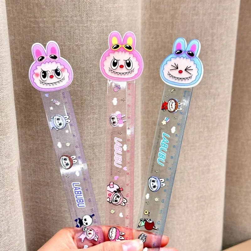 Cute Cartoon Student Plastic Stationery Accessories 15cm Transparent Ruler Fashion Anime Boys and Girls Gift