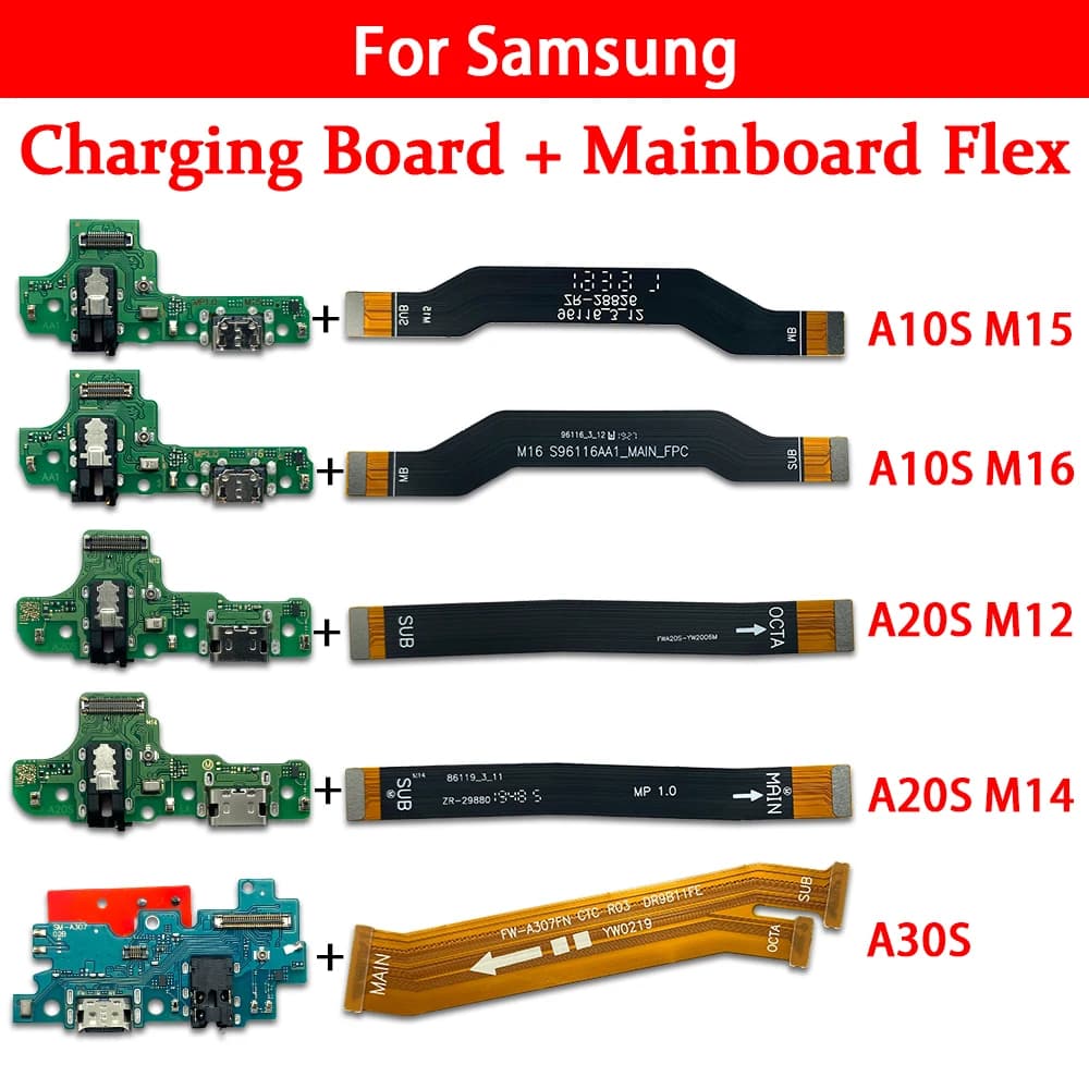 Tested USB Charging Dock Port Connector Microphone Board Main Motherboard Flex Cable For Samsung A10S M15 M16 A20S M12 M14 A30S