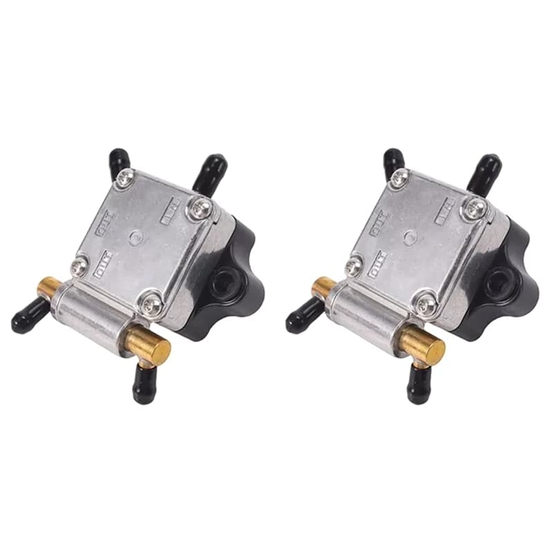 2 PCS Boat Engine Fuel Pump Assy 6AH-24410-00 Silver & Black Metal For Yamaha Outboard 4-Stroke 15HP 20HP Outboard Motor