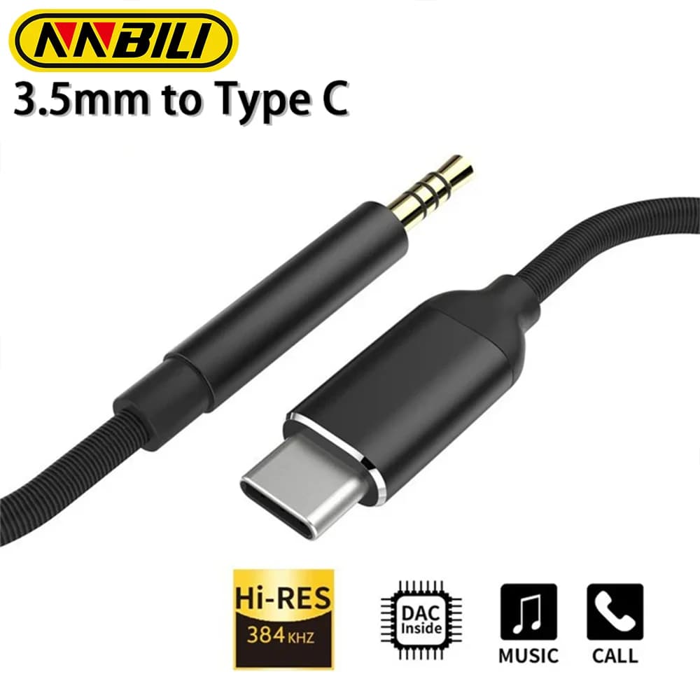 Usb Type C To 3.5mm Aux Audio Cable Headset Speaker Headphone Jack Adapter Car Aux for Samsung S20 Plus Note 20 S21 Ultra Tab S7