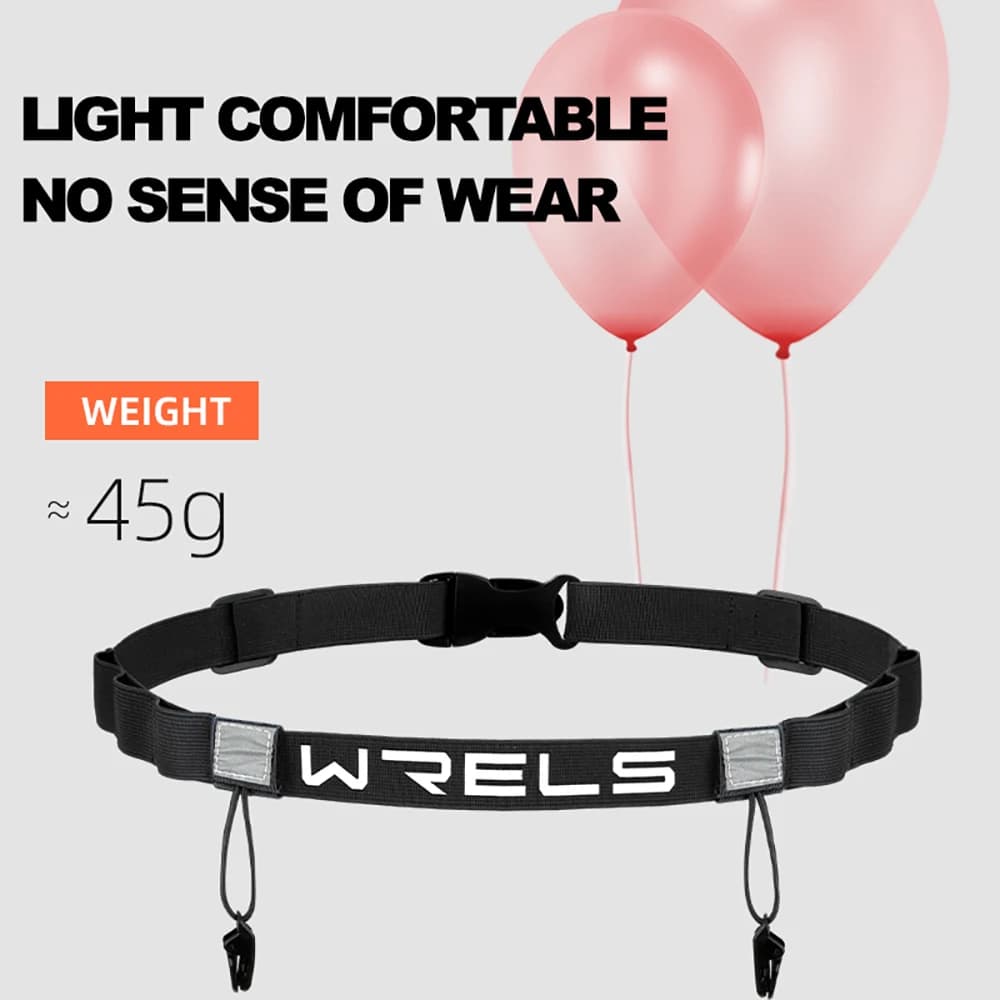 WRELS Unisex Triathlon Marathon Race Number Belt With Gel Holder Running Belt Cloth Belt Motor Running Outdoor Sports