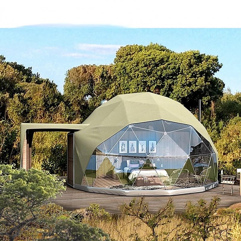 Luxury accommodation living eco dome hotel tents 6m-15m PVC Leisure round canvas Glamping Dome Tent