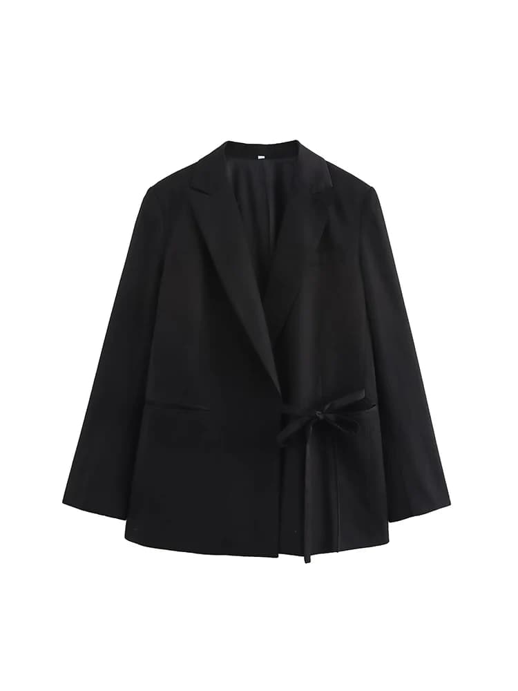 New autumn and winter slim suit jacket asymmetrical design lace-up slim fit capable commuting temperament women's suit