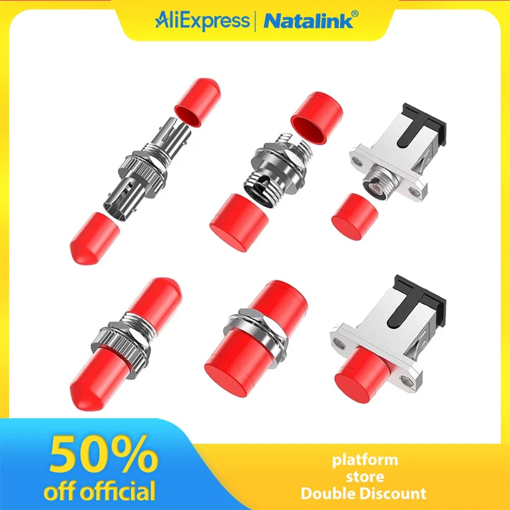 Natalink 6pcs FC ST SC Fiber Optical Coupler Adapter D Type Fiber Optical Adapter Carrier Grade Connector for Server Rack Patch