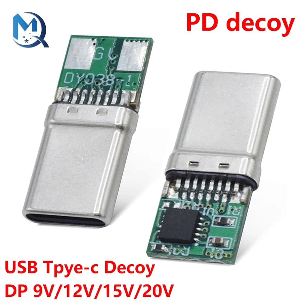 Fast Charge PD/QC Decoy Board 9V 12V 15V 20V PD Decoy module PD 2 3.0 DC Trigger Cable USB Type-C Male Plug QC4 Charge Connector