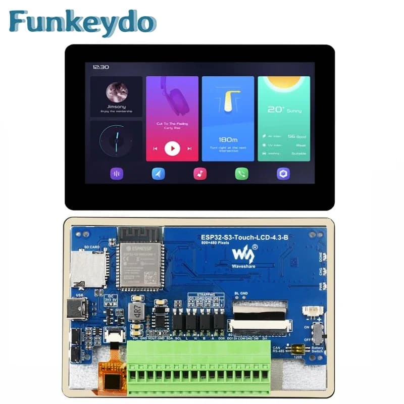 Waveshare ESP32-S3 4.3 inch IPS Touch LCD HMI GUI Development Board Type B 800×480 5-point Touch 32-bit LX7 Dual-core Processor