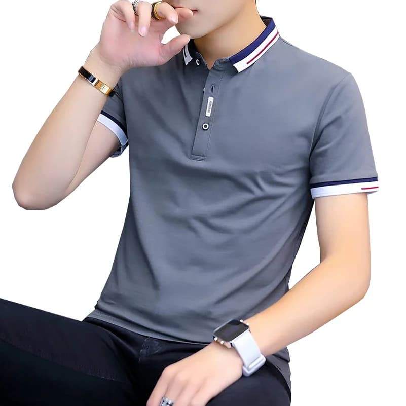 BROWON 2025 summer casual polo shirt men short sleeve turn down collar slim fit sold color polo shirt for men plus size