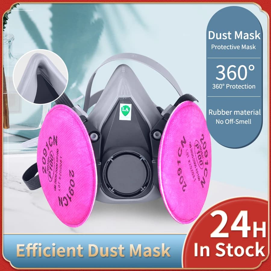 Dust Mask 6200 Spray Paint with 2091 P100 Anti-particle Filter Industrial Dustproof PM2.5 Particle Protective Mask