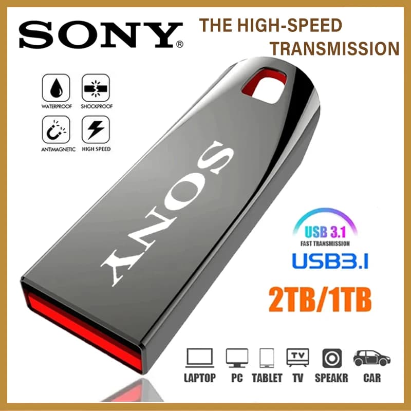 SONY Flash Drives 2TB Usb 3.0 Mini High Speed Metal Pendrive 1TB 512GB Stick Portable Drive Waterproof Memoria Storage U Disk