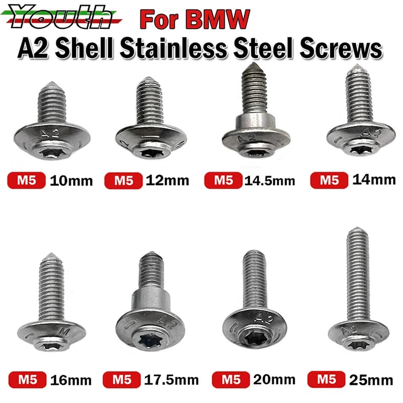 For BMW R1250GS R1200GS LC R1200RT S1000RR S1000XR C600 C650GT F750GS F850GS R NINE T K1600GTL M5 Fairing Stainless Steel Screws