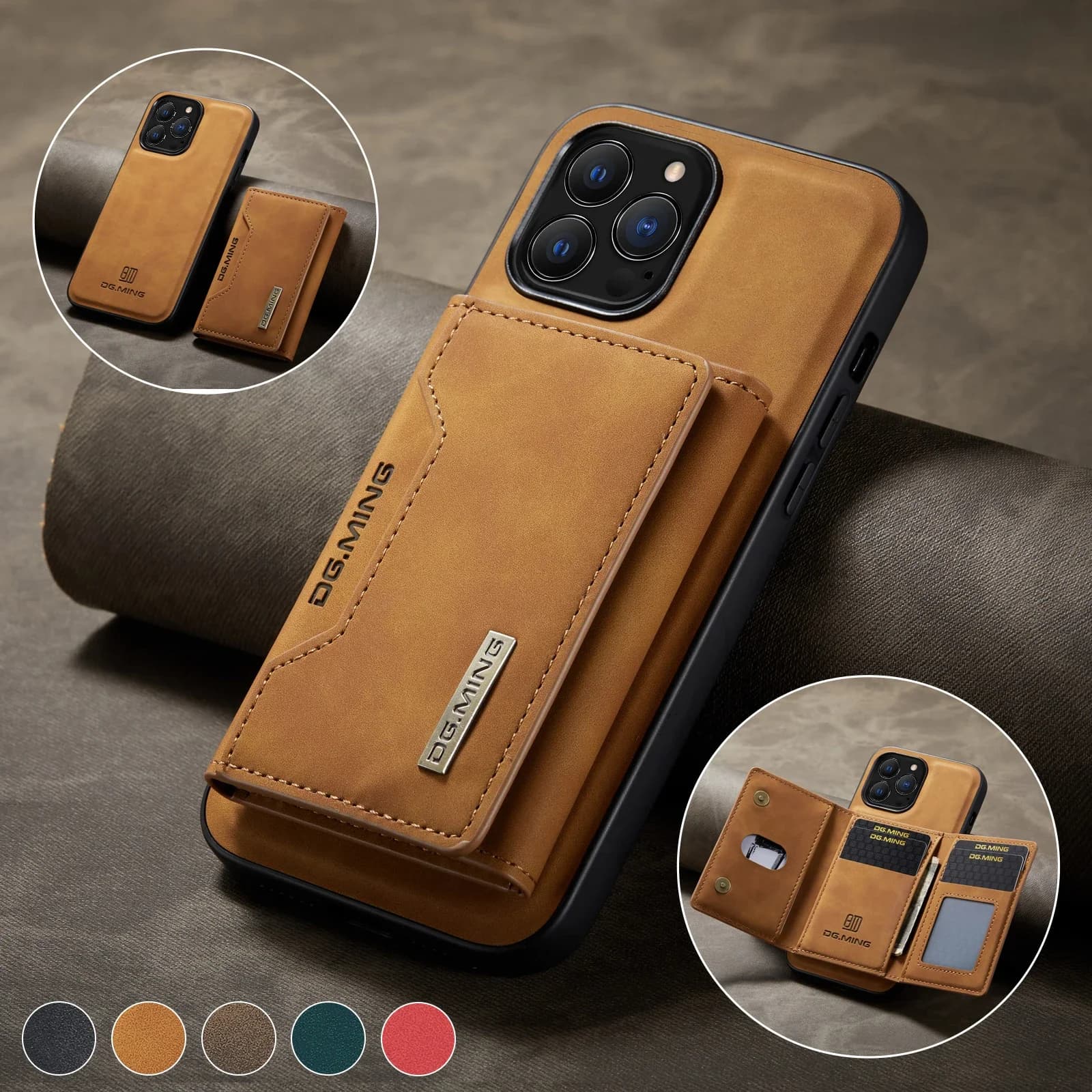 2 In 1 Detachable Magnetic Leather Case for IPhone 16 Pro Max 15 13 12 11 Xs XR 14 Plus Se 2022 Wallet Cover Cards Holder Pocket