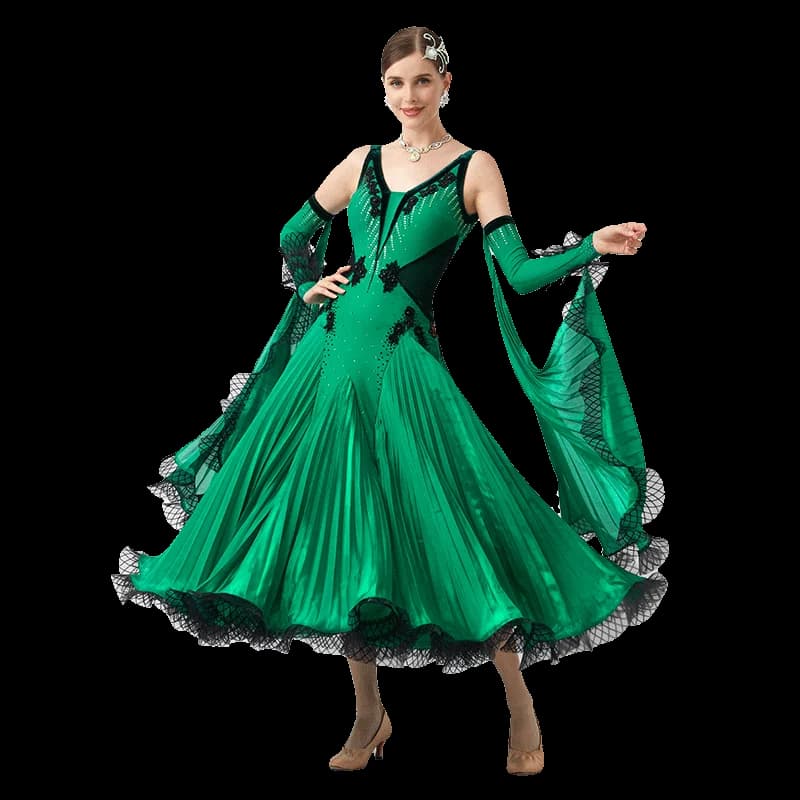 B-23178 New Women Modern Dance Rhinestone Color Diversity Dress Ballroom National Standard Waltz Competition Performance