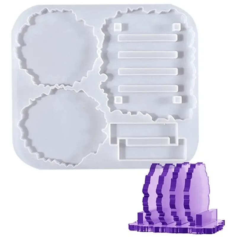 Coaster Silicone Mold Set DIY Crystal Epoxy Resin Mold Storage Kitchen Anti-Scald Heat Insulation Pad Home Desktop Decoration