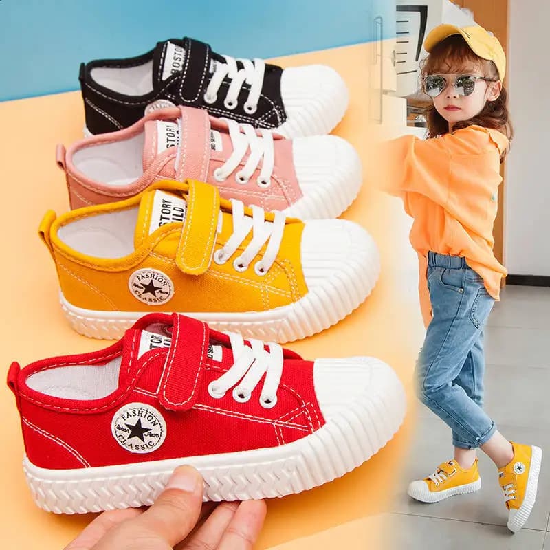Children's Canvas Shoes Soft Sole Comfortable Cookie Shoes Boys and Girls Breathable Non-slip Leisure Sports Canvas Shoes