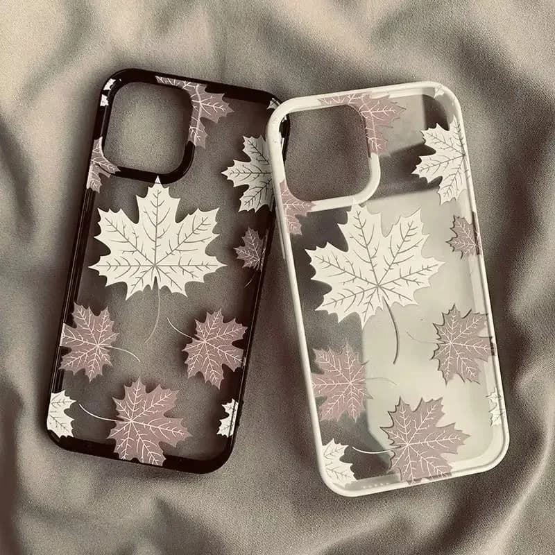 Luxury Maple Leaves Phone Case For Xiaomi Redmi Note 14 12 11 13 Pro Plus 5G 10 Redmi 14C 12C 13C 4G Poco X6 X5 Pro Clear Cover