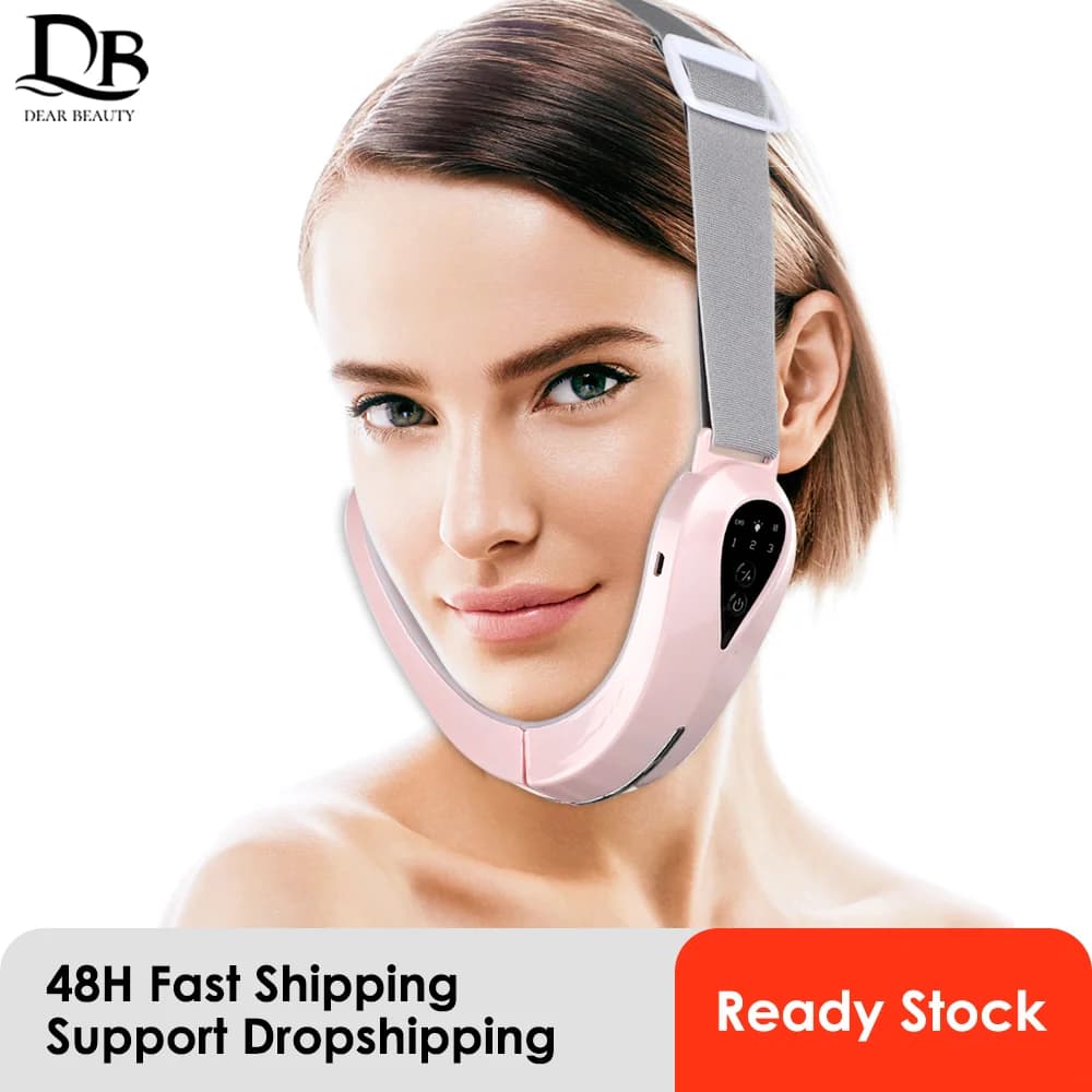 Face Lifting Device EMS Facial Massager Double Chin Remover LED Photon Therapy V-Line Up Lift Belt Face Slimming Beauty Machine