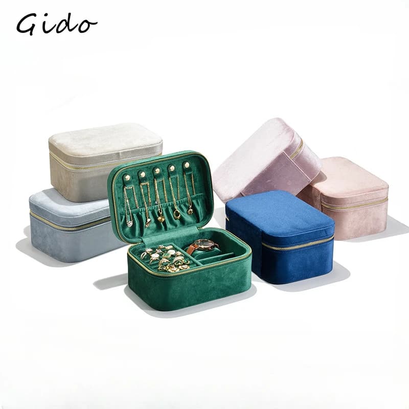 Velvet Jewelry Box Vintage Double-layer Multifunctional Large Capacity Jewelry Necklace Holder Jewelry Storage Box
