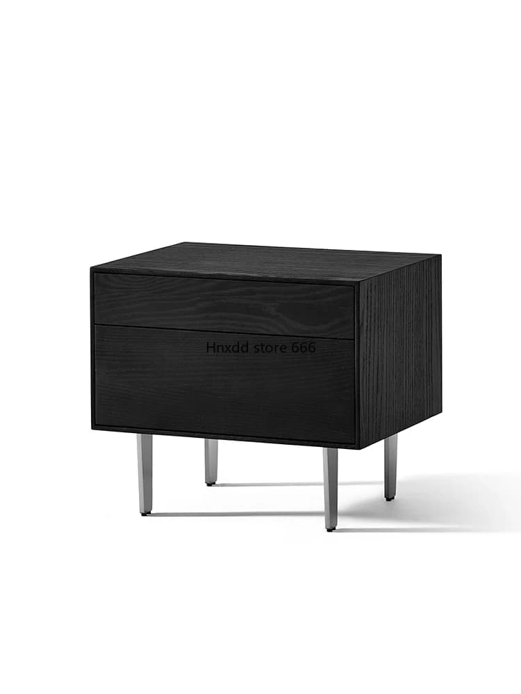 Black bedside table light luxury solid wood medieval bedside table