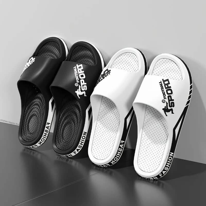 2025 new men's slippers summer PVC men's soft slippers outdoor sports thick anti slip cool slippers beach bathroom home sandals