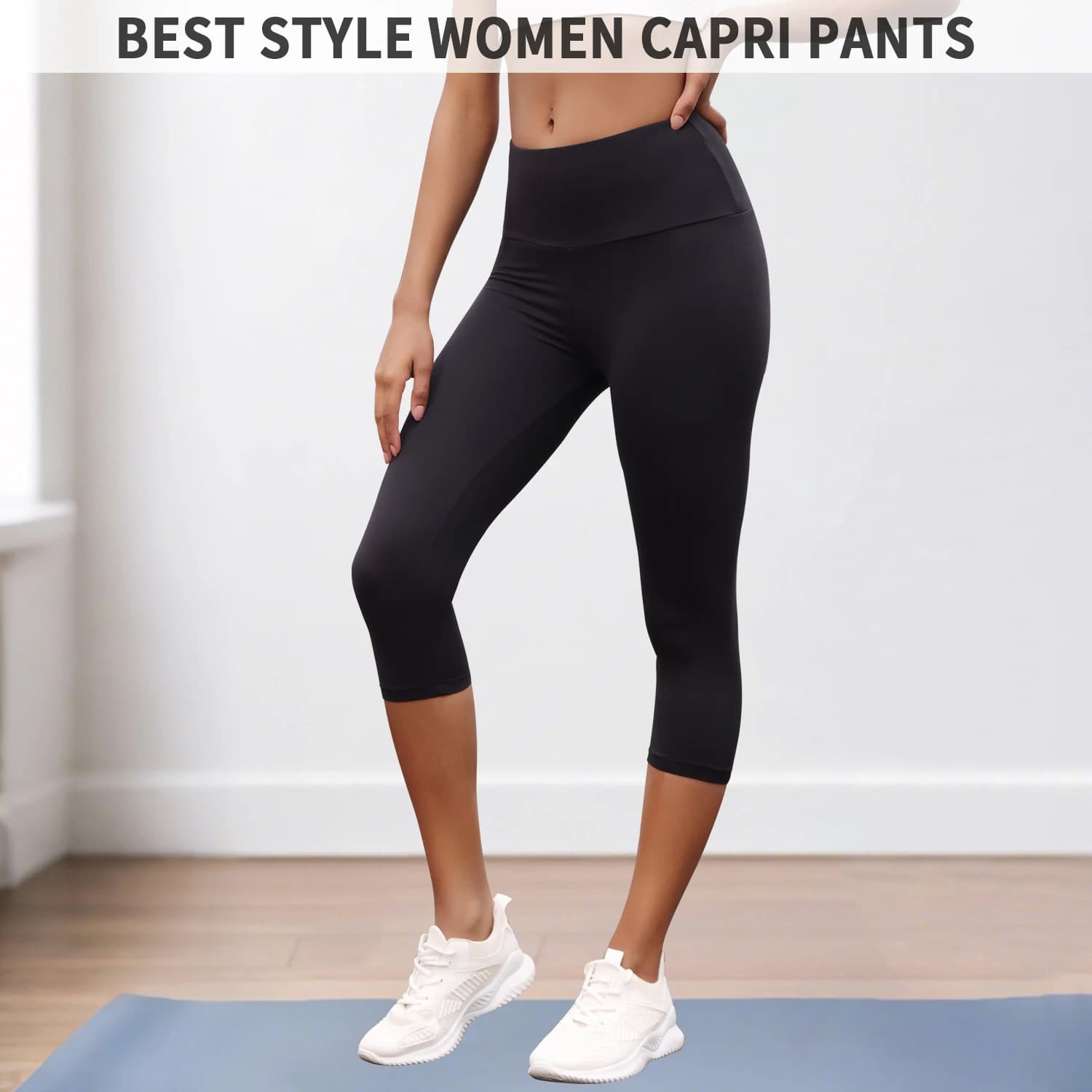 Women's High Waisted Capri Pants Super Soft No See Through Workout Yoga Running Athletic push up gym fitness Leggings
