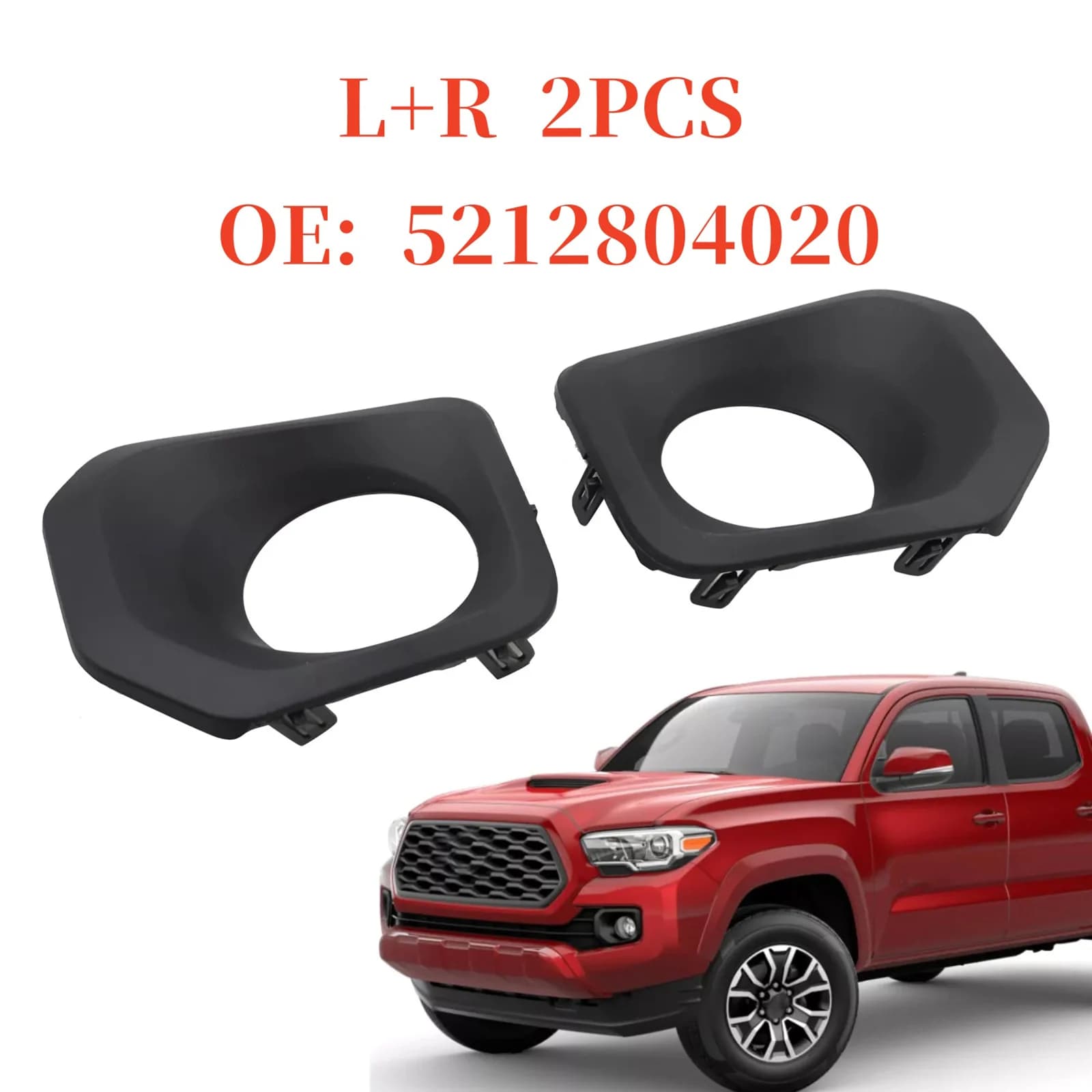 2Pcs Car Bumper Fog Light Trim Cover Bezel Left & Right Side 52128-04020 For Toyota Tacoma 2016-2022 Auto Accessories 5212704020