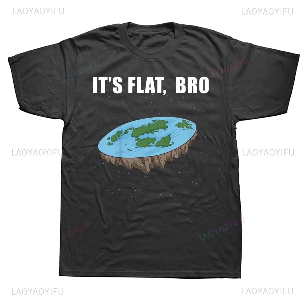 The Earth Is Flat Ice Wall Flat Earth Printed Tees Fashion Casual Streetwear Hip-hop Hipster Loose O-neck Hot Sale Tops Tshirt