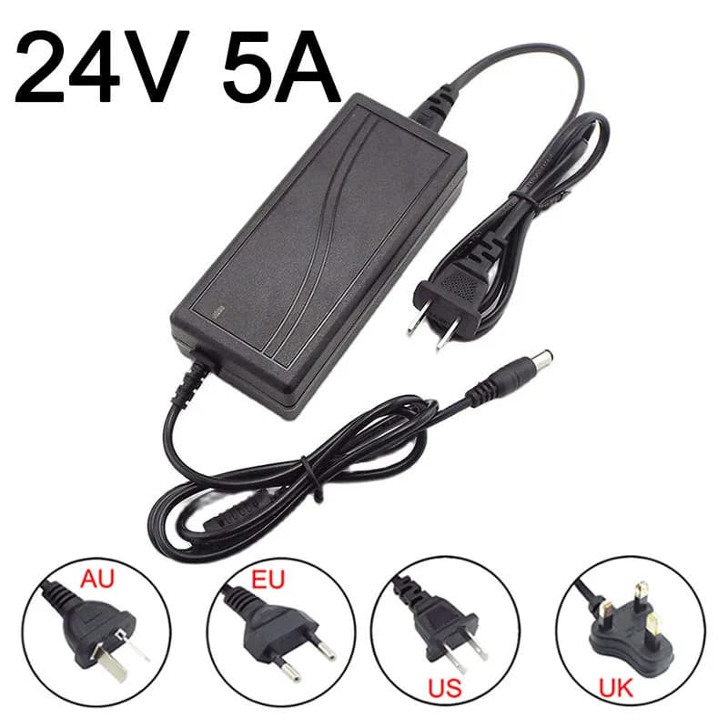 24V 5A 5000ma Power Supply AC DC Adapter Converter charger 100-240VLed Transformer Charging 24volt for LED Light CCTV camera e1
