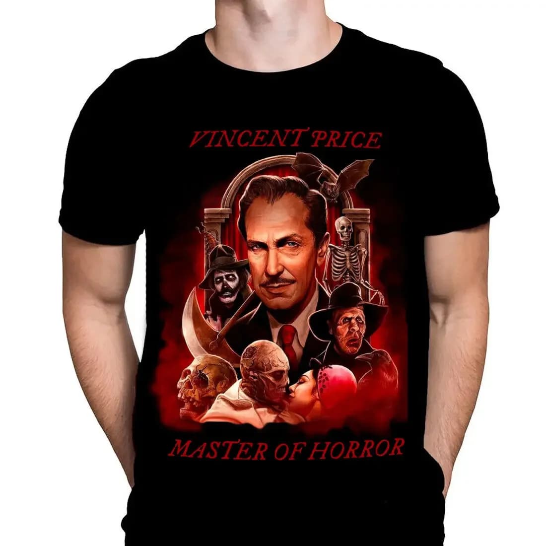 MASTER OF HORROR Movie Poster Art T Shirt Vincent Price Halloween